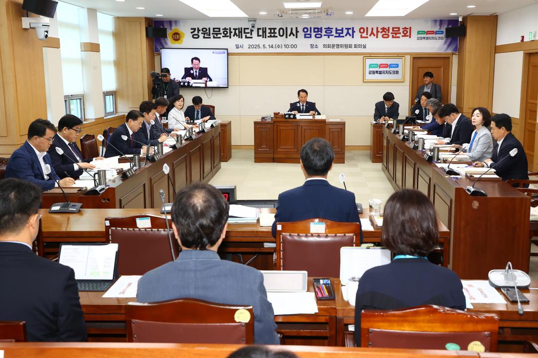 '제337회 제2차 강원문화재단 대표이사 인사청문특별위원회' 게시글의 사진(17) '2025-05-14 제337회 제2차 강원문화재단 대표이사 인사청문특별위원회 (16).jpg'