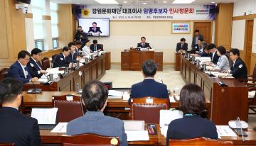 제337회 제2차 강원문화재단 대표이사 인사청문특별위원회